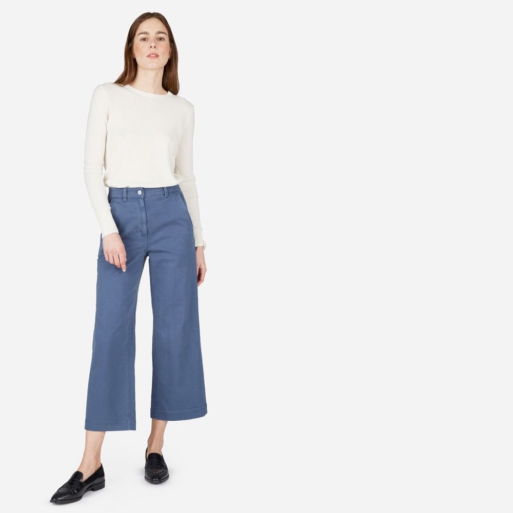 Everlane Blue Wide Leg Crop Pant (Short)